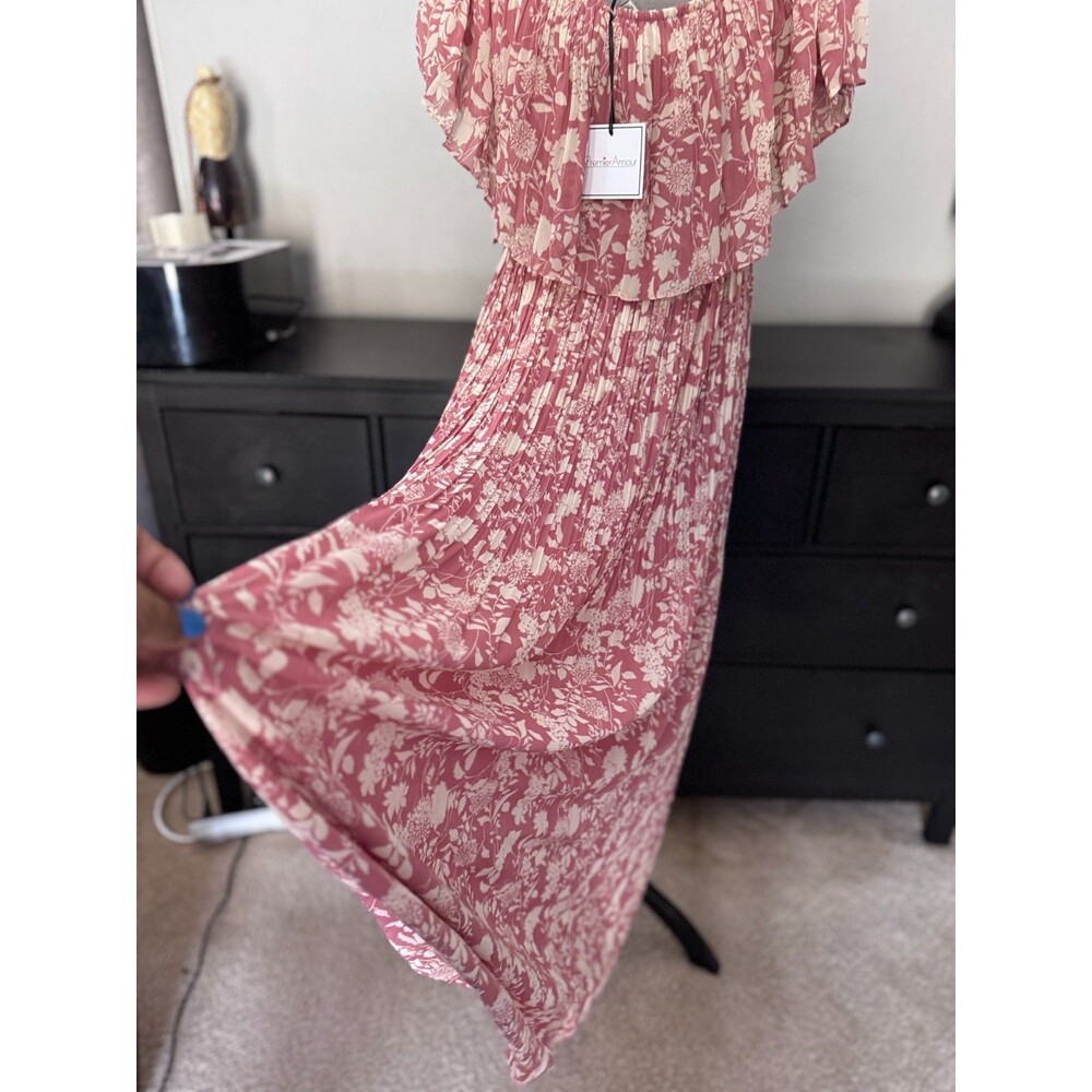 Premier Amour Off The Shoulder Womens Sleeveless Floral Maxi Dress - size 8